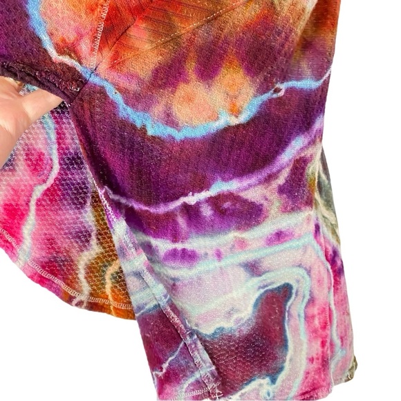 Free People Thermal Tunic Tee Shirt Womens Size XS Small Oversized Tie Dye Multi - Picture 6 of 12